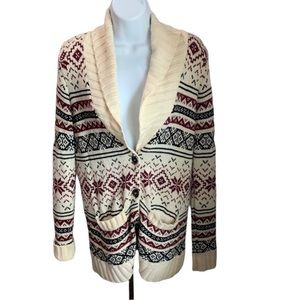Women’s Grandpa Style Cardigan‎ Button Size M Forever 21 snowflakes